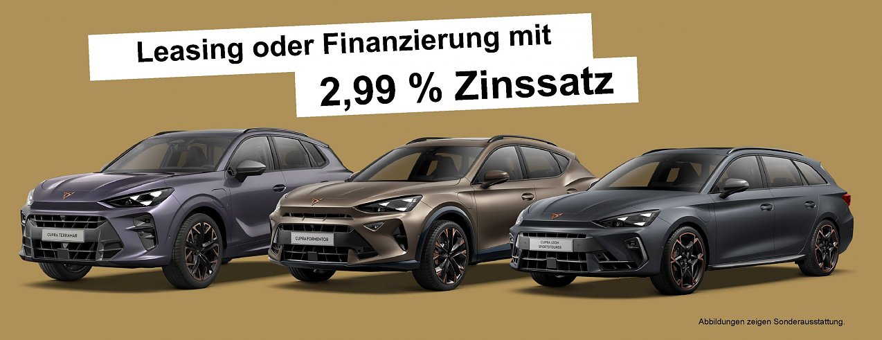 Cupra Modelle mit g&uuml;nstigem Zinssatz (Foto: Cupra | Seat)