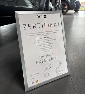 Zertifikat in einem Bilderrahmen