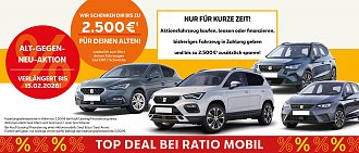 Seat Modelle mit Aktionsangebot Alt-gegen-Neu und Inzahlungnahmepr&auml;mie(Ratio Mobil / wirsinds)