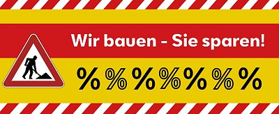 Plakat: Baustellenpreise - Rabattaktion (Ratio Mobil)